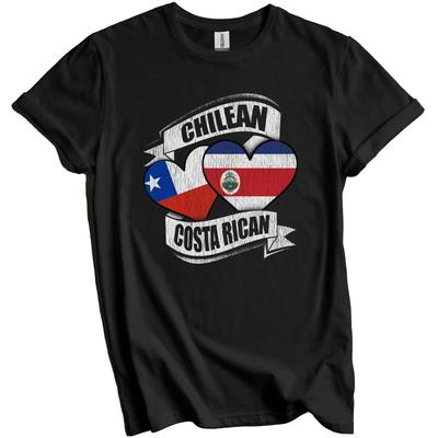 Chilenische Costa Ricaner Herzen Chile Costa Rica Flaggen T-Shirt