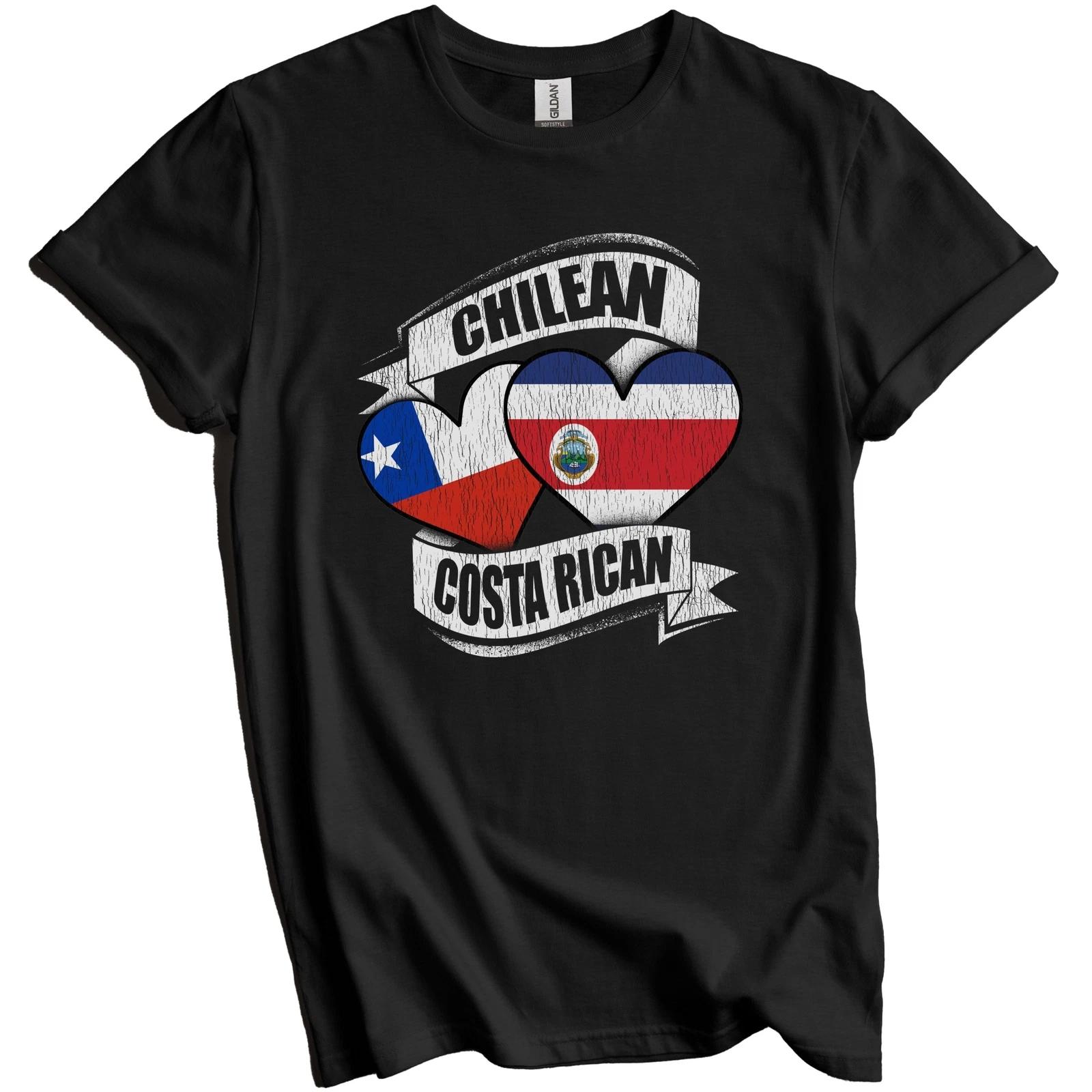 Chilean Costa Rican Hearts Chile Costa Rica Flags T-Shirt 4XL