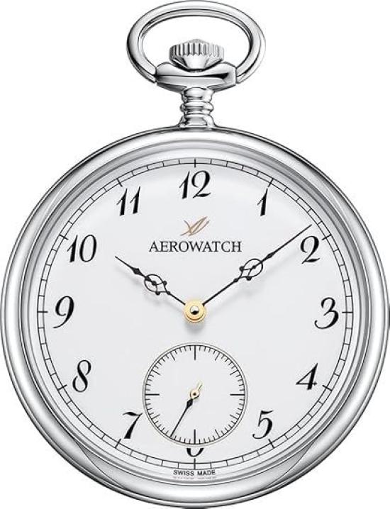 

Pocket Watch Mechanical Manual Winding Small Second Swiss Made 50832 AA04 [Aero Watch] Men s білий