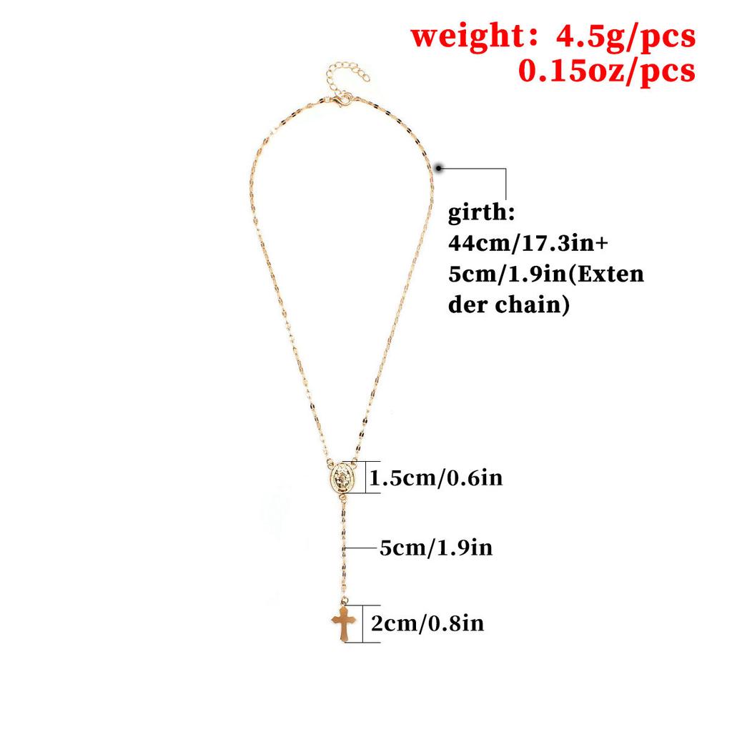 Three-color Cross Virgin Necklace, European and American Women's Popular Pendant Jewelry