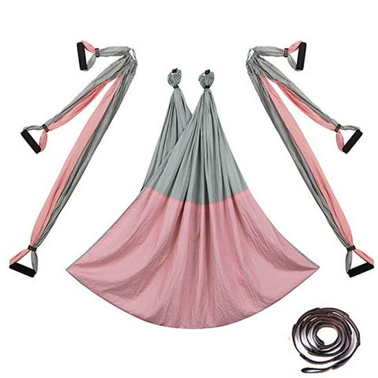 Aerial Yoga Hammock with Daisy Chain Extension Strap, Non-Elastic Indoor Set
