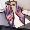 Color Leaf Triangle Scarf Simulation Silk Printing Sunscreen Shawl Waist Scarf Women's Silk Scarf Scarf Headscarf Scarf