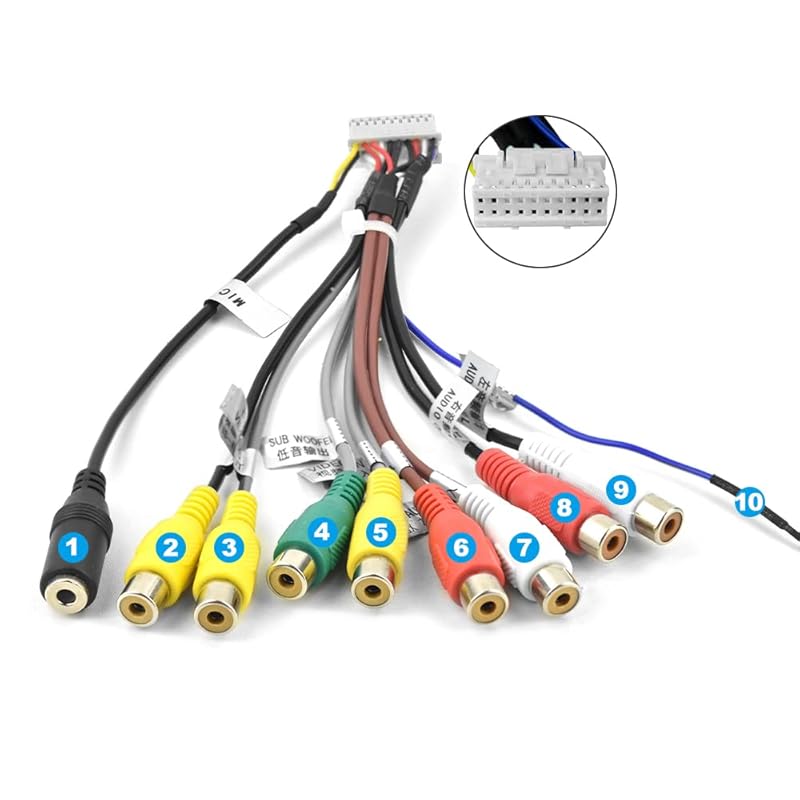16Pin Android Car Radio Stereo Power on Harness Test Start Wire Cable for Aftermarket Android Radio Stereo with 16pin Power Socket