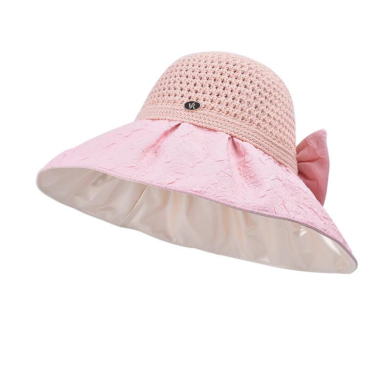 New summer shawl hat women's color glue big eaves sun hat fashionable versatile face small empty top sun protection bucket hat