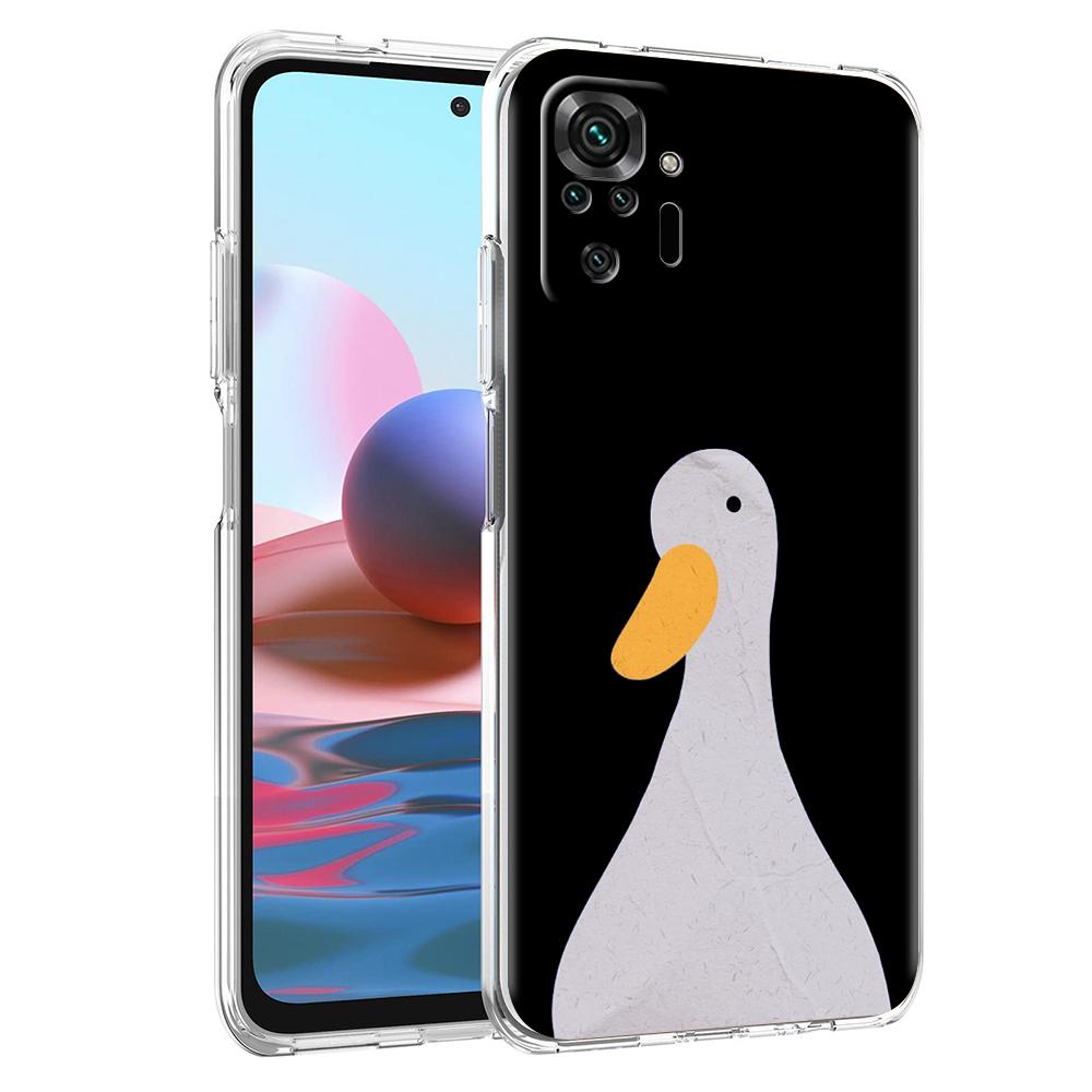 Cartoon Doubt Duck Phone Case For Xiaomi Redmi Note 12 4G 11 10 Pro 5G 10C 10S 9S 9 9T 8T 9C 9A 8 8A 7 K50 K40 Gaming Cover