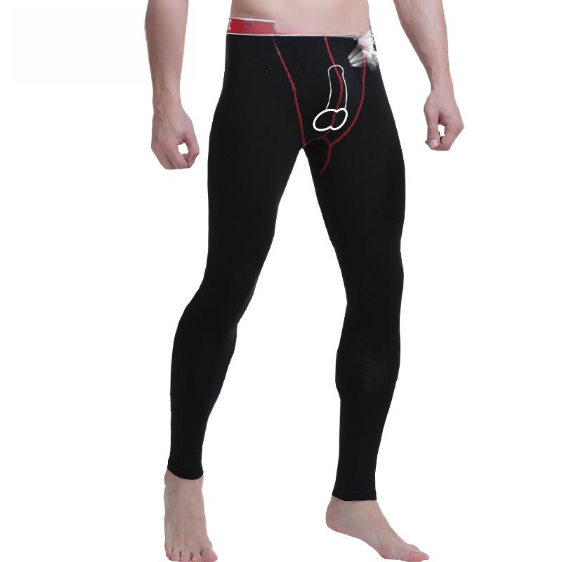 Men's Autumn/Winter Thermal Bullet-Style Leggings - Slim Fit, Mid-Aged To Young Adult