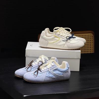 Ruoji Striped German Training Shoes Women's Ins Tide 2025 Summer New Retro Lazy High-end Casual Sports Shoes Women