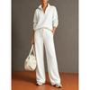 Women's Loose Knit Tracksuit Long Sleeve Half Zip Sweatshirt Drawstring Waist Wide Leg Pants