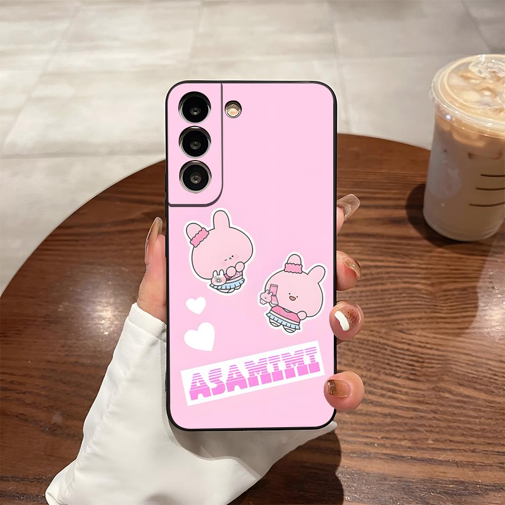 A-Asamimichan Cute Bunny Phone Case For Samsung S24 Ultra S25 S23 Fe S22 S20 S21 Plus Galaxy A54 A34 A53 A16 Cover