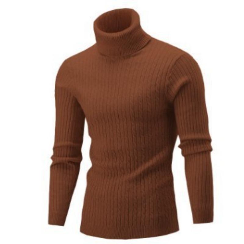 

Men s Knitted Sweater Autumn and Winter European and American Turtleneck Twist Bottoming Sweater Men s XXXL