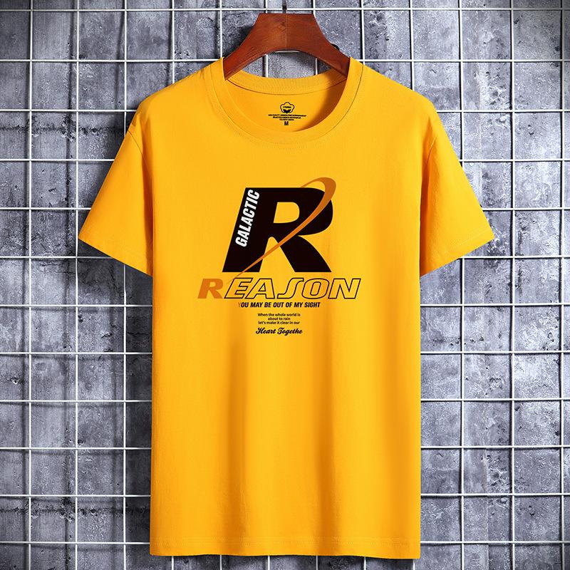 Lässige Herrenbekleidung Luxus Rundhals T-Shirt aus reiner Baumwolle Lustiger R-Print Streetwear Sommermode Vintage Y2k Style Top Übergroßes T-Shirt