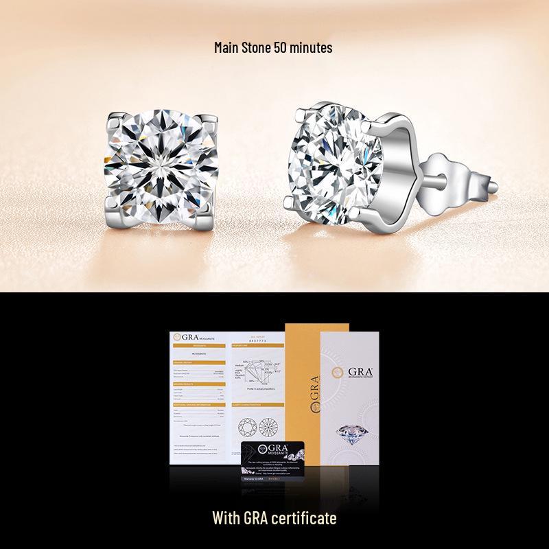 

Серьги из серебра 925 пробы Banyan Tree с муассанитом в виде головы быка - Классические женские модные украшения для ушей 925 Silver