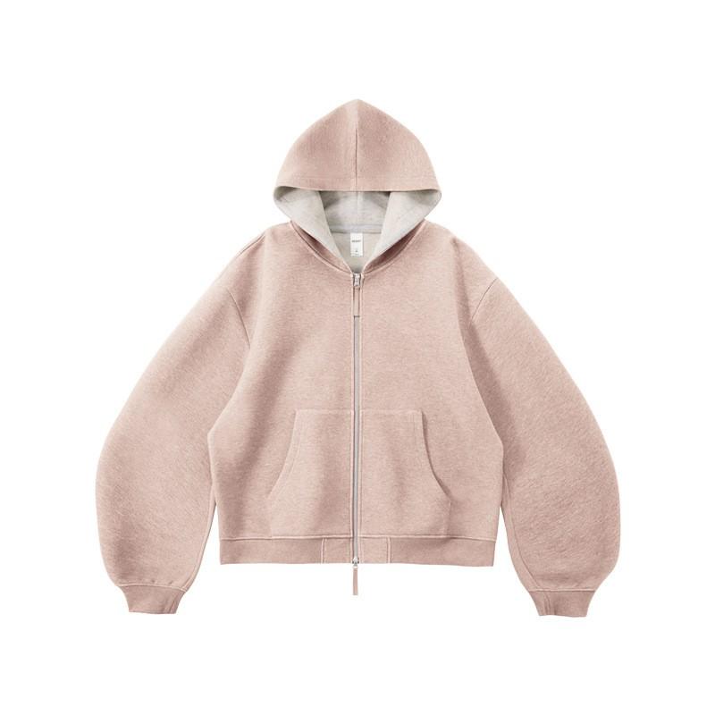 Mens Boxy Zip Hoodie American Colorblock Short Fit Casual Fall Sweatshirt