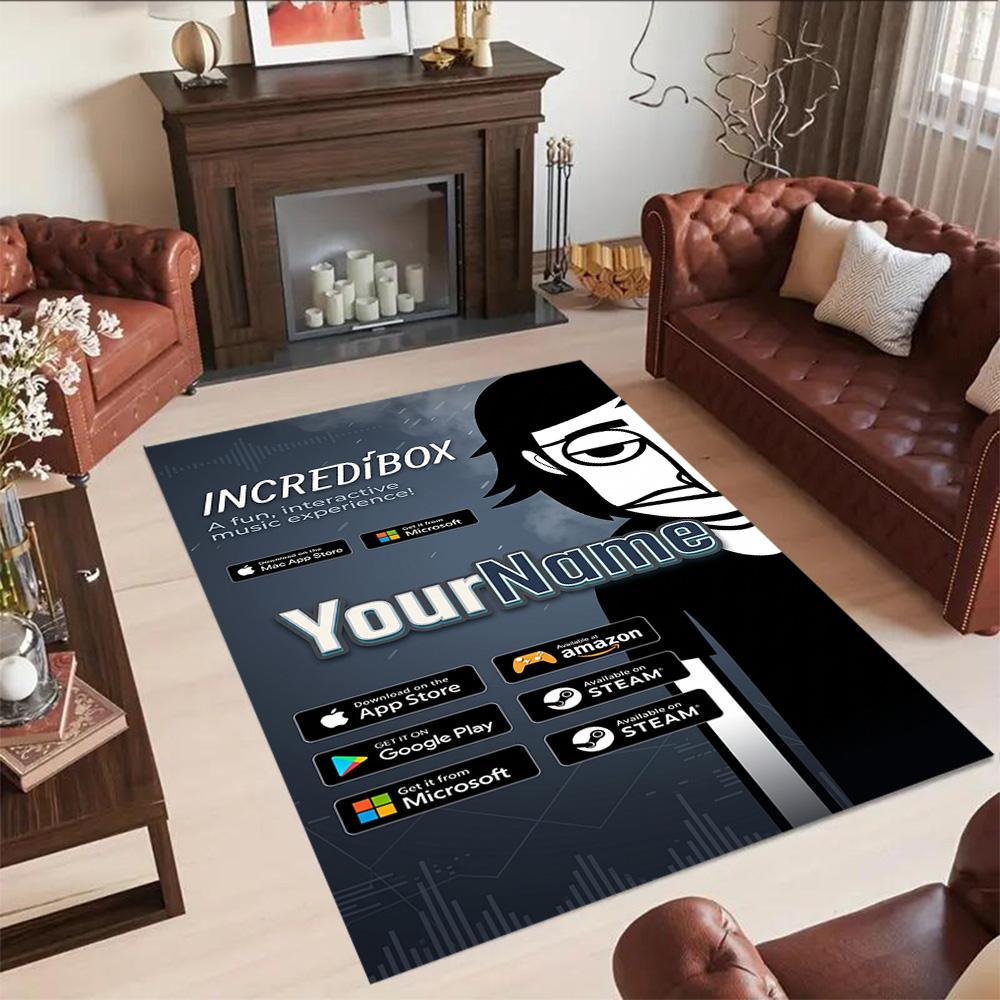 Incredibox Customizable Name Area Rug Suitable for Study room Playrooms Decorate room Game Room Anti-slip Rug Anime Office Decor Gift for Festivals