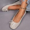 Bowtie Embroider Decor Loafers for Women Autumn Soft Sole Non Slip Flat Shoes Woman Plus Size Comfort Lightweight Casual Shoes