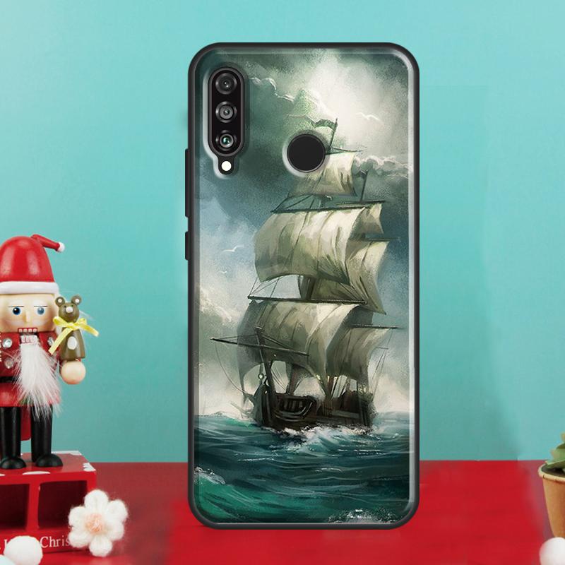 Sailing Pirate Ship Boat For Huawei Nova Y70 Y90 Y60 Y72 Y61 Y91 12s 12i 11i 7i 8i 9 10 SE P60 Pro P30 P40 Lite Case