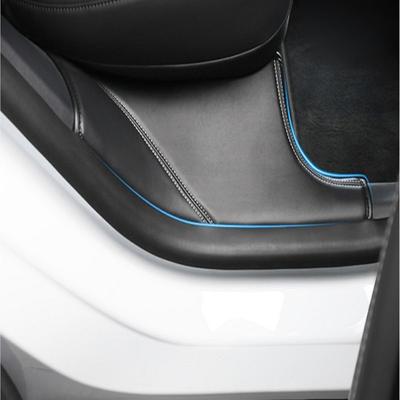 Rear Door Sill Anti Kick Film For Tesla Model Y 2025 Leather Mat Side Defense Pads Side Edge Film Protector Stickers Dashboard