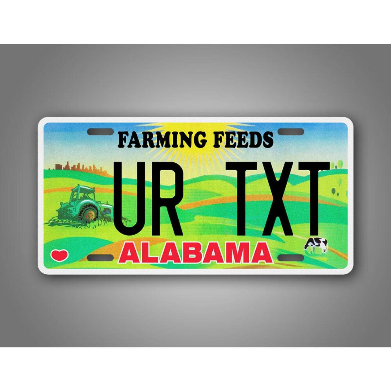 Personalized Alabama Farming Feeds Tin Sign Retro Decorative Plaque белый