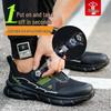 Men's Lightweight Lace-Free Work Shoes: All-Season, Anti-Smash, Anti-Puncture, Slip-On Design