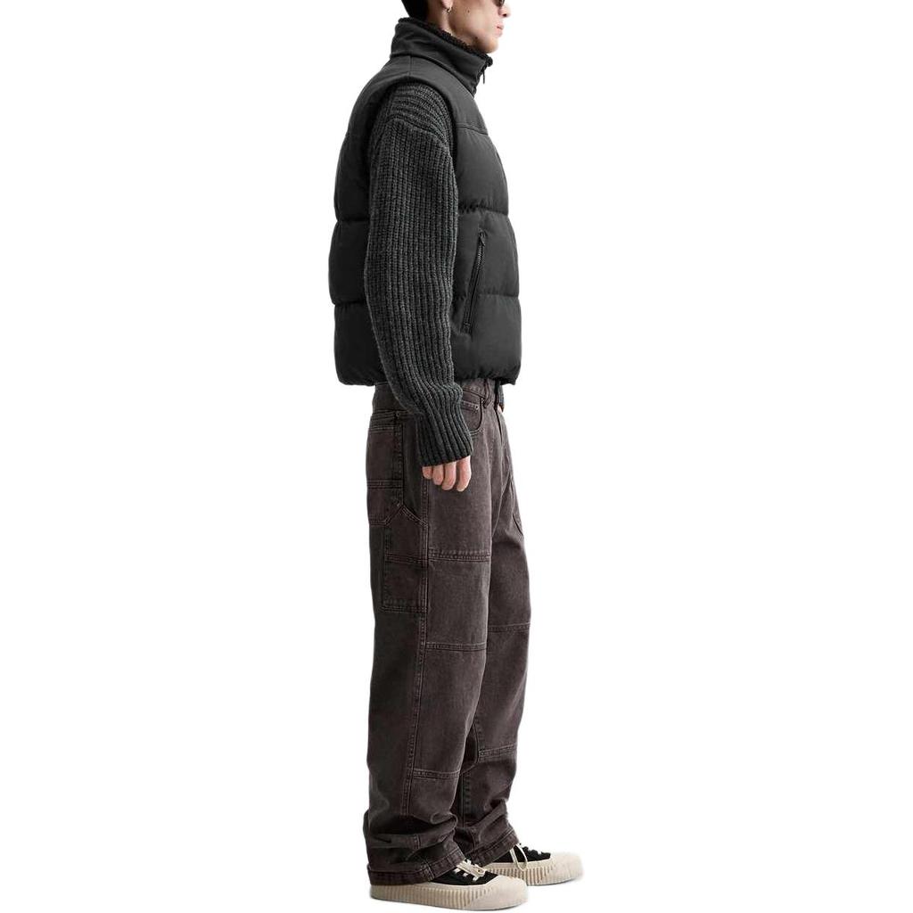 ZARA Vests Men's Black Stand Collar Other 08281498-35