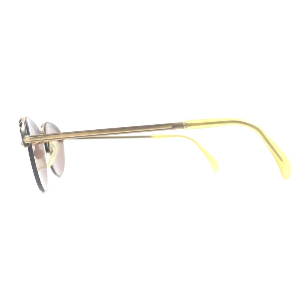 Very Good JEAN-PAUL GAULTIER sunglasses Old logo engraved half rim gold mens 56-3175 Used