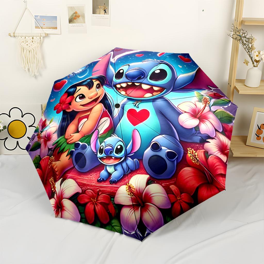 Stitch Starry Night Automatic Umbrella Sturdy 8-Rib Shaft Sturdy Construction for Women/Men Fashion Lovers Perfect Gift for Women/Men