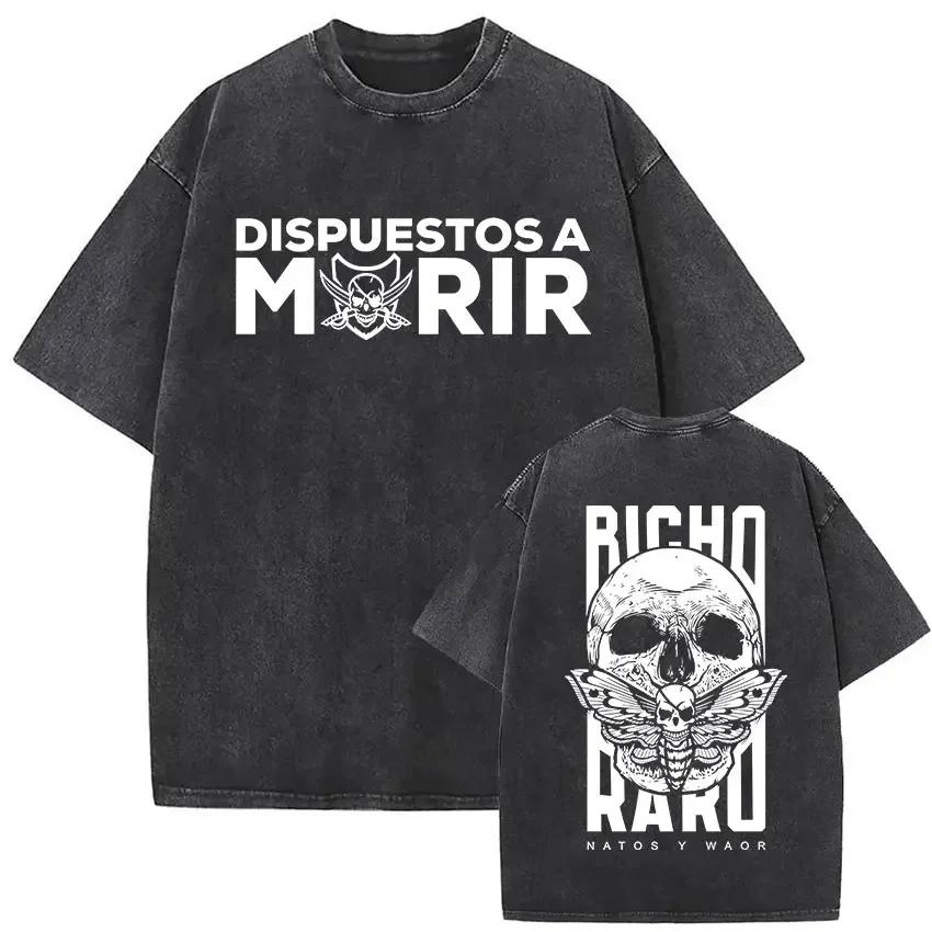 Washed Vintage Natos Waor Hijos De La Ruina Logo Album Merch T Shirts Mens Women Hip Hop Gothic Short Sleeve Tshirt Streetwear