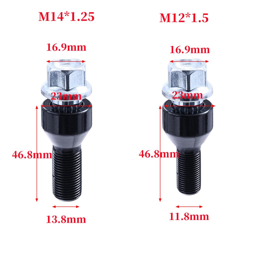For BMW E70 E71 F10 F30 mini F80 X2 X4 X636136776076 36136786191 Alloy Wheel Locking Bolts M14x1.25 Lug Bolt Nut Security Key