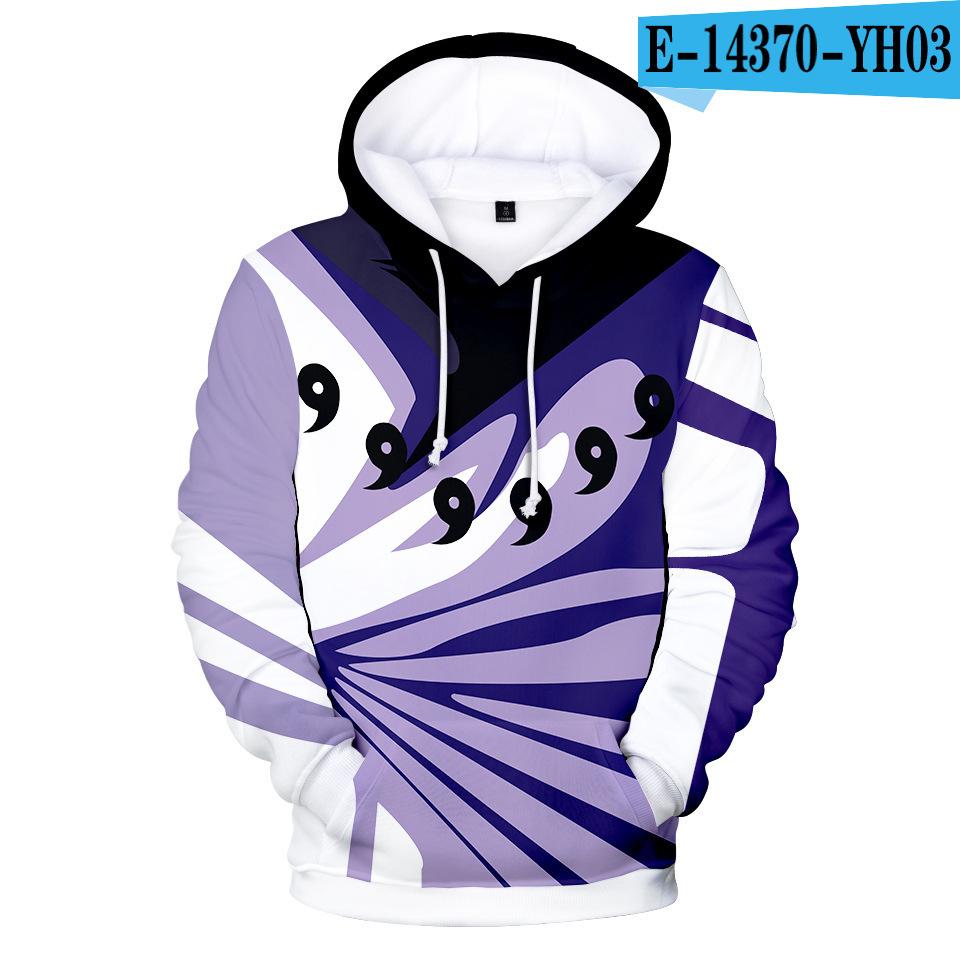 Hanorac nou Naruto cu personaj imprimat digital 3D color, pulover sport și de agrement cu glugă pentru bărbați femei