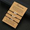 New Friendship Card Bracelet, European and American Personalized Sun and Moon Star Wax Rope Woven Bracelet 3-piece Set