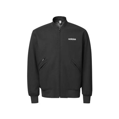 adidas Harf Baskılı Sıcak Rüzgar Geçirmez Günlük Uzun Kollu Pamuklu Ceket Unisex Ceket Siyah JL9568