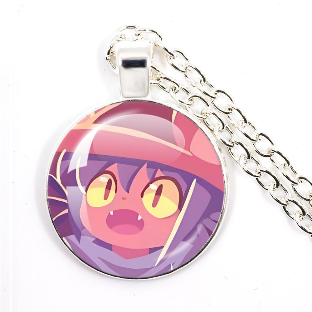Niko Oneshot Necklace Anime Creative Cartoon Niko Pancakes Glass Cabochon Pendant Necklace Charm Jewelry Gift Jewelry