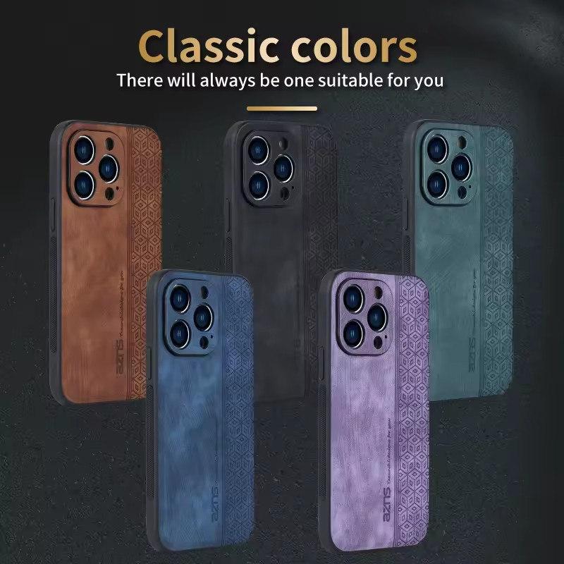 Business-style Drop-proof Leather Case - Compatible with iPhone 16/15/14/13/12/11 Pro Max XS Max XR X Plus Ultra-thin Luxury Cover