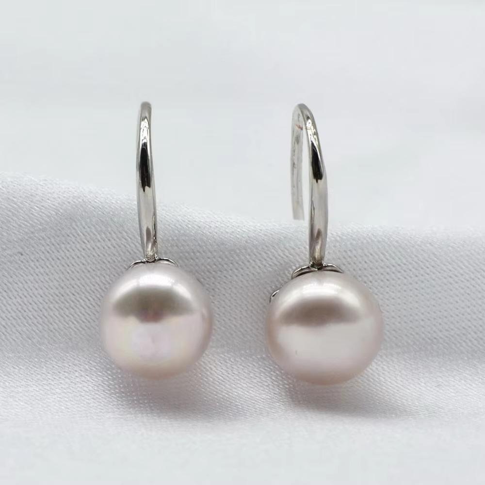 Women's Earrings Round Natural Freshwater Pearl Pendant Small Earrings Fashion Accessories