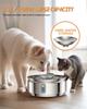 3L Stainless Steel Faucet Cat Fountain Visible Water Level Cats Water Fountain Ultra Quiet Pump Automatic Pet Fountain Bowl