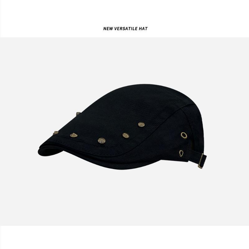 

Zhaoyi ретро кепка с заклепками женская универсальная для маленького лица весенне-осенняя оригинальный стиль высококлассная шляпа Adjustable