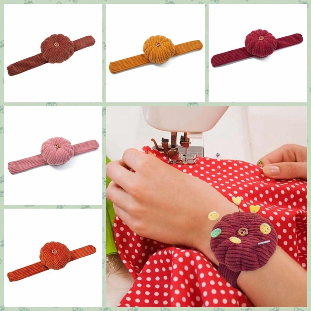Sewing Tool Needle Cushion Pumpkin Shaped Needle Pillow Cute Wrist Pin Cushion  Household