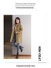 Women's Mid-Length Age-Defying Red Double-Faced Cashmere Coat, 2025 Korean-Style, Loose Fit with Wool Lining