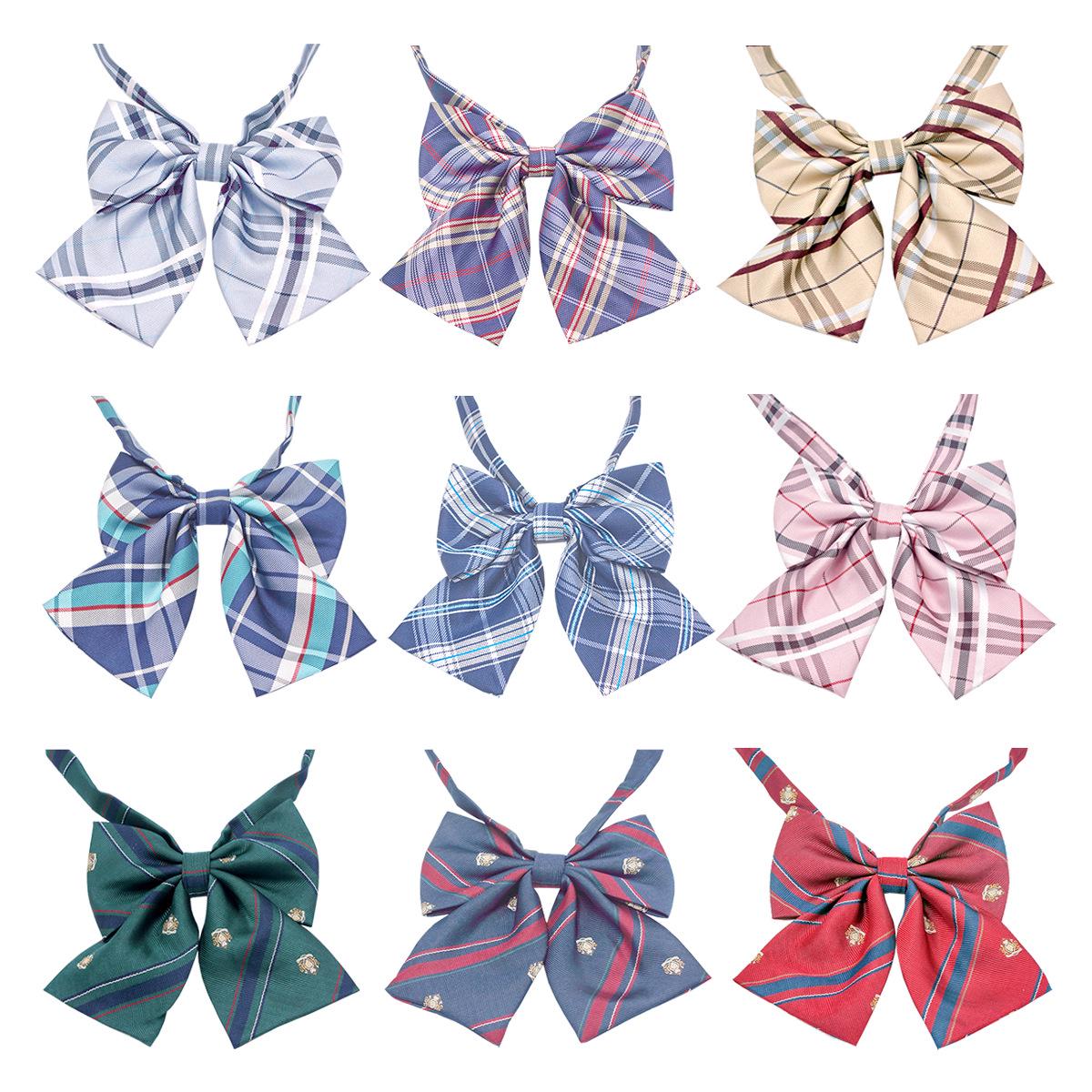 

Plaid Flower Collar Bow Tie - Korean Fashion Harajuku Style for Women & Students.