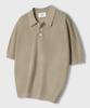 LEMAIN SECOND Linen-Like Oversized Washable Collared Neck Short Sleeve Knit [Beige]