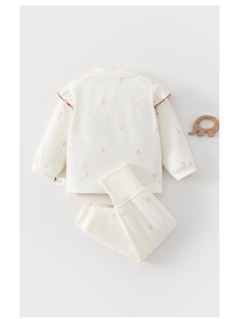 Klasse A Baumwolle Baby Langarm-Oberteil & High-Waist Hose Set, Druckknöpfe, Ganzjahresartikel, Leicht, Neugeborenen Unterwäsche