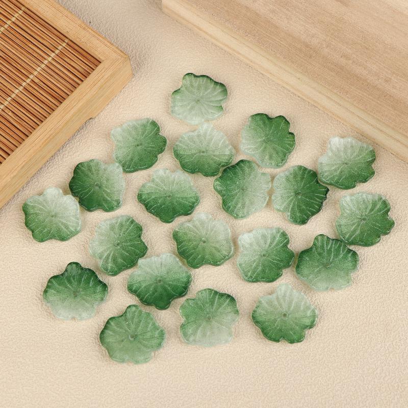 20Pcs Glass Lotus Flower Lotus Seedpod Beads Diy Jewelry Making Supplies Accessories For Handcraft Craft Kit