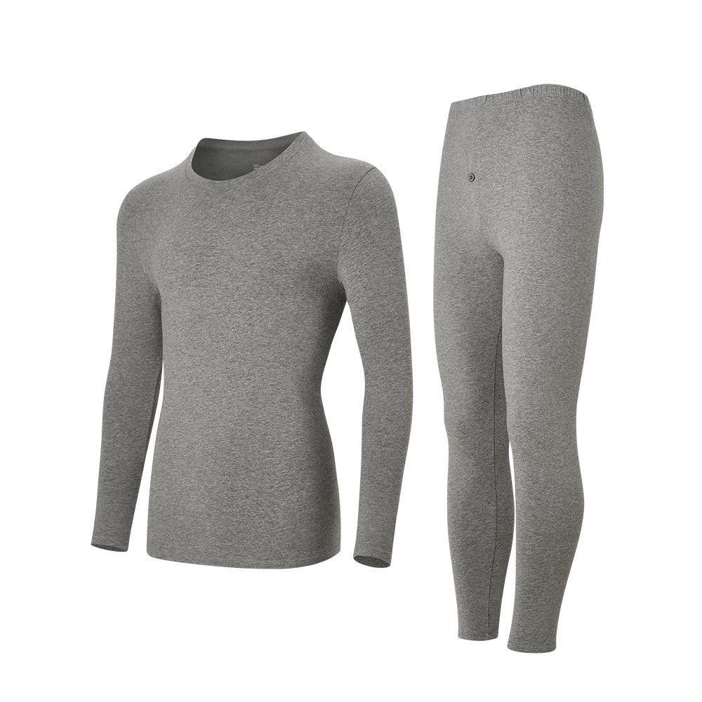 Męski bawełniany zestaw bielizny termicznej - od nastolatków do seniorów, cienki, plus size, flanelowy, ciepły na jesień/zimę
