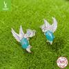 Spring Bird Stud Earrings Female, Small Fresh Animal S925 Silver Delicate Stud Earrings