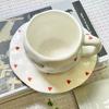 Kreatywny Nieregularny Ceramiczny Zestaw Kubków Ręcznie Formowanych Wykwintny Walentynkowy Miłość Popołudniowa Herbata Filiżanka do Kawy Spodek Filiżanka do Herbaty