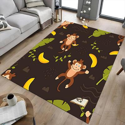1 Stück Affe Banane Extra Groß Rutschfeste Bodenmatte, Büro, Familie, Schlafzimmer, Studio - Großer Teppich Innen Teppiche, Lebendige Farben-W266