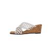 Retro casual cross sandals 2025 summer new knitted slippers women's platform versatile outer slippers