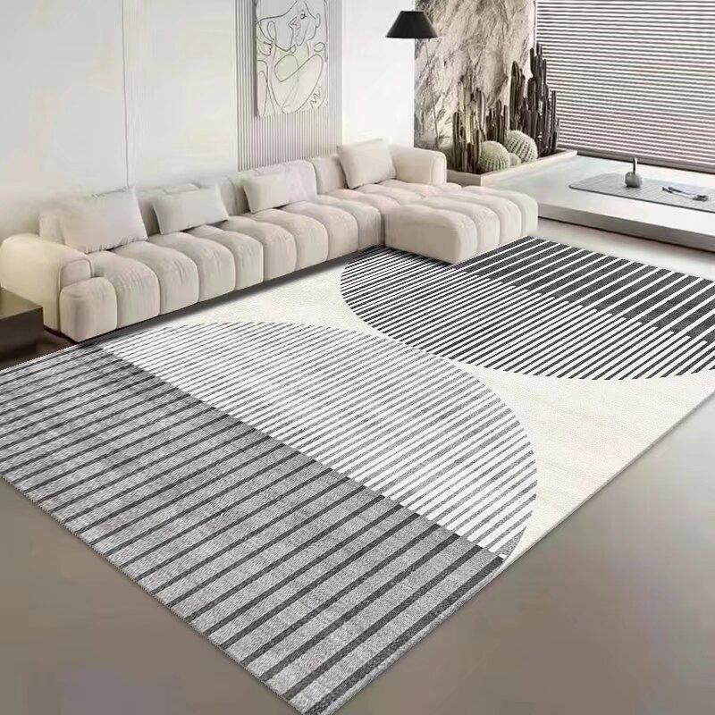Modern Style Living Room Decoration Line Carpet Fluffy Soft Rugs for Bedroom Abstract Design Rug Home Nordic Thickened Floor Mat