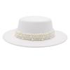 French Pearl Top Hat Women'S Sunscreen Sun Hat Elegant Retro Felt Hat Model Jazz Hat Foreign Woolen Hat
