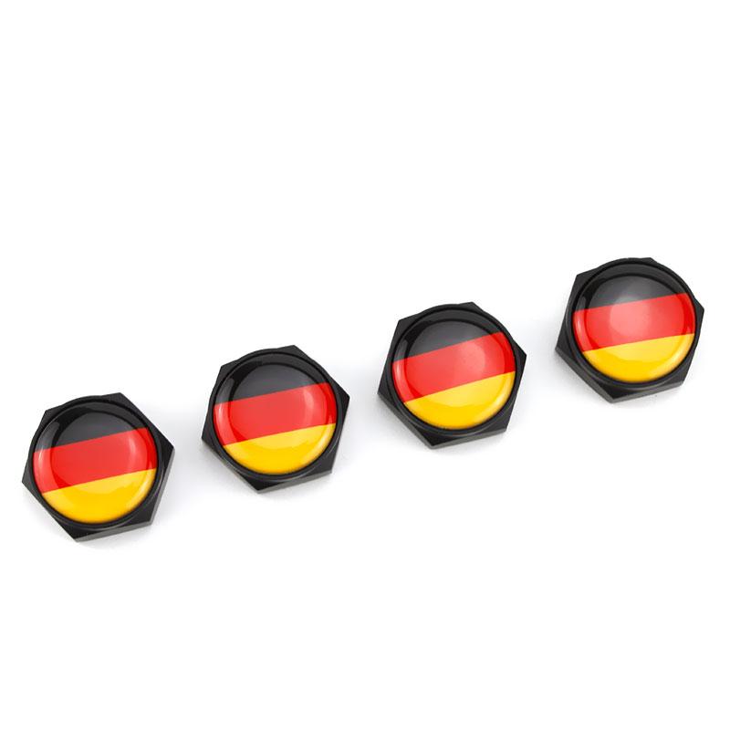4Pcs USA Italy Germany British Flag Metal Screws License Plate Bolts For VW BM Aud Car Accessories